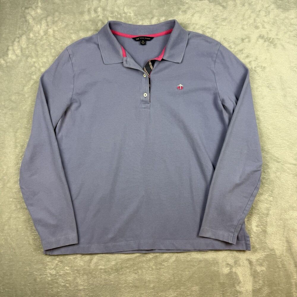 Brooks Brothers 346 Women’s XL Long Sleeve Polo Shirt Blue Embroidered Logo